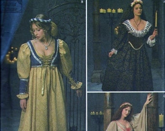 Simplicity 8192 Renaissance Medieval Dress Costume SCA Pattern 10, 12 and 14 B32-36 UNCUT Andrea Schewe