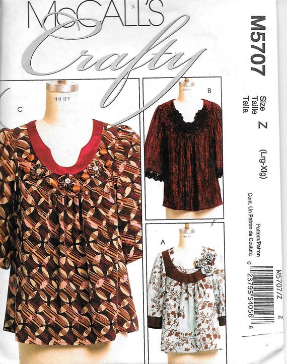 McCall's M5707 Misses Top tunique ample bohème patron de couture