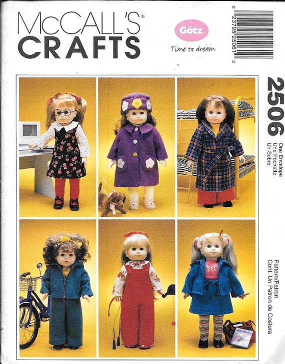 6 cute outfits UNCUT NEW McCall/'s 3474 American Girl 18/" doll clothes pattern