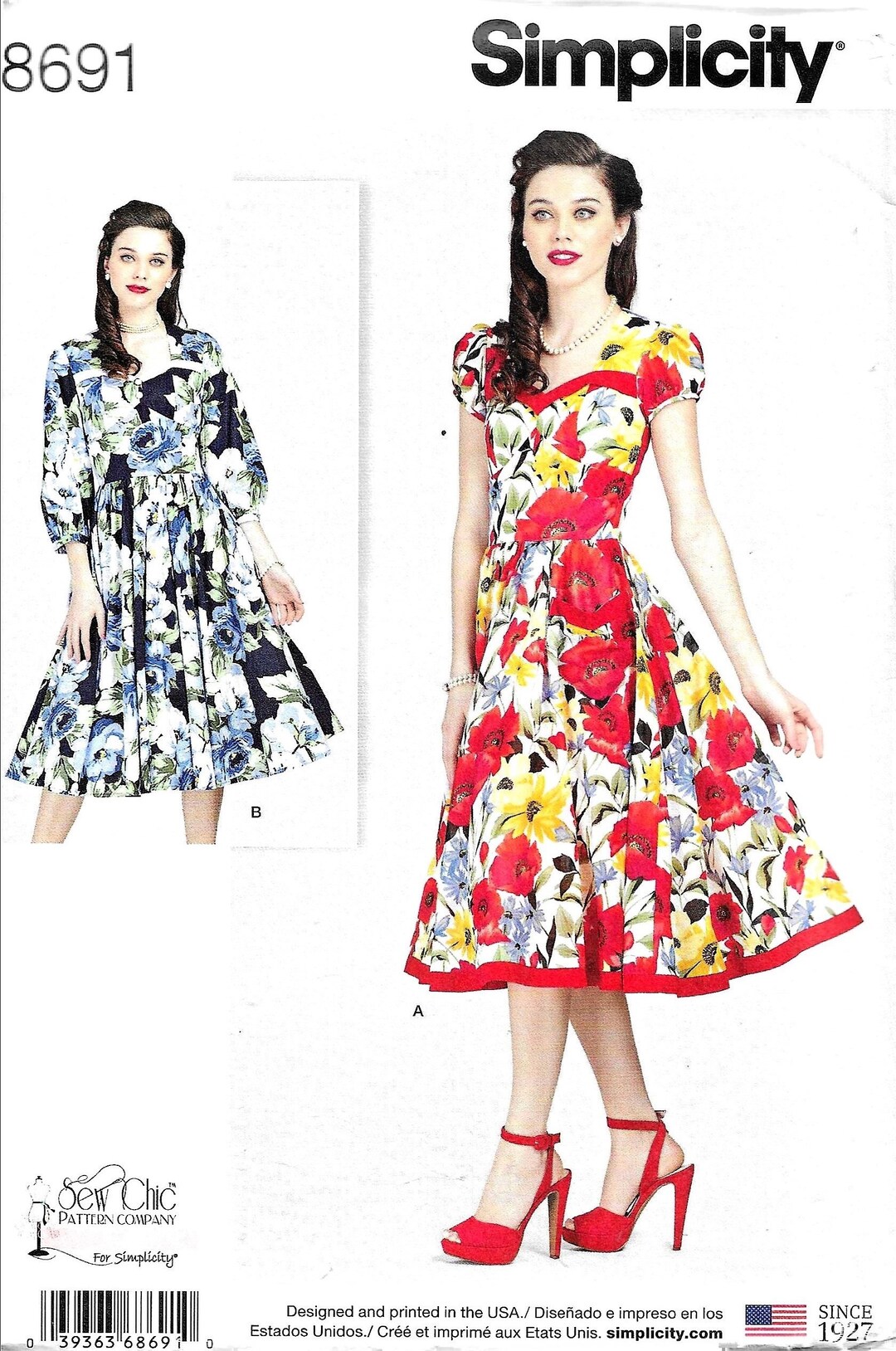 Simplicity 8691 Gertie 1950s Rockabilly Dress Sewing Pattern UNCUT Plus ...