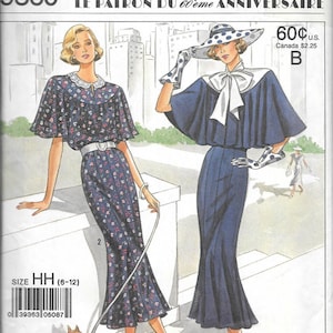 May include: A vintage sewing pattern for a dress with a cape collar. The pattern is for sizes 6-12 and is from Simplicity pattern number 9360. The pattern is for a 60th anniversary celebration.
