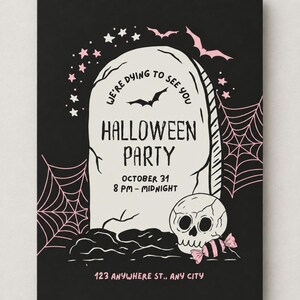 Halloween Party Invitation - Digital Template 100% Customizable