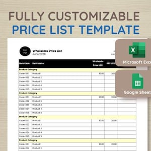 Listas de Preços | Listas de Preços para Clientes | Modelos de Excel Editáveis e Imprimíveis | Modelos de Listas de Preços para Pequenas Empresas | Guia de Preços