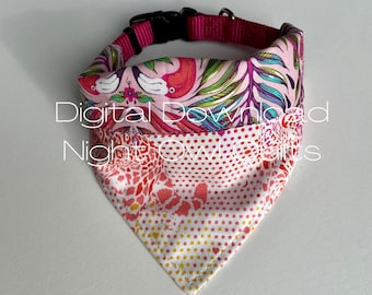 Reversible Dog Bandana Pattern, PDF Pattern, Bandana Template Pattern, Beginner Sewing Pattern, Bandanna for Dog, Cat Bandana pattern