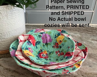 Blooming Bowl Cozy Pattern: Microwave Safe, 3 Sizes (Printed Hard Copy)