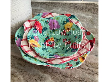 Digital Download Blooming Bowl Cozy PDF sewing pattern Reversible, 3 sizes, unique bowl cozy pattern