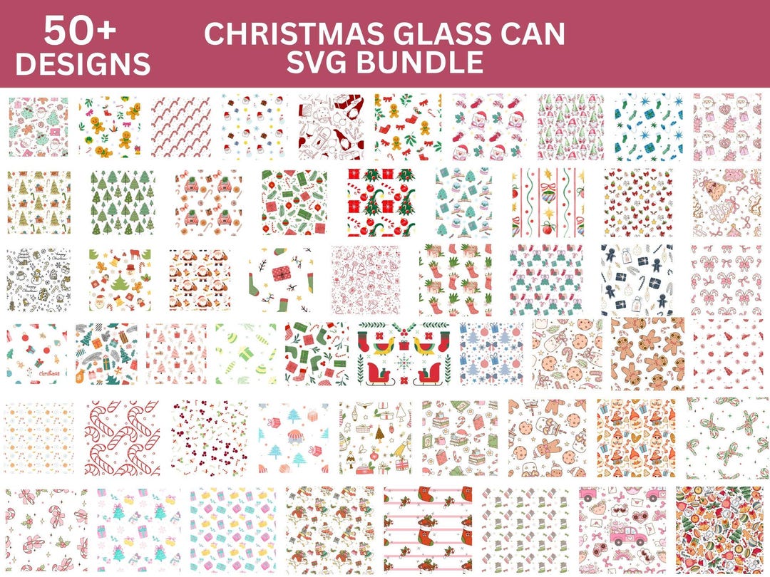 Christmas Libbey Glass Can Wrap SVG Bundle (digital Download) - Etsy