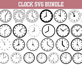 Clock Face SVG Bundle: Modern & Vintage Designs (Digital Files