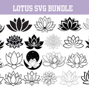 Lotus Flower SVG Bundle: Mandala Cut Files (Digital Download