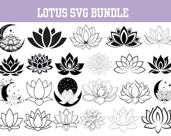 Lotus Blume SVG Bundle: Mandala Schnitt Dateien (Digitaler Download