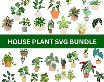 House Plants SVG Bundle: Hand-Drawn Leaf Clipart (Digital Download)