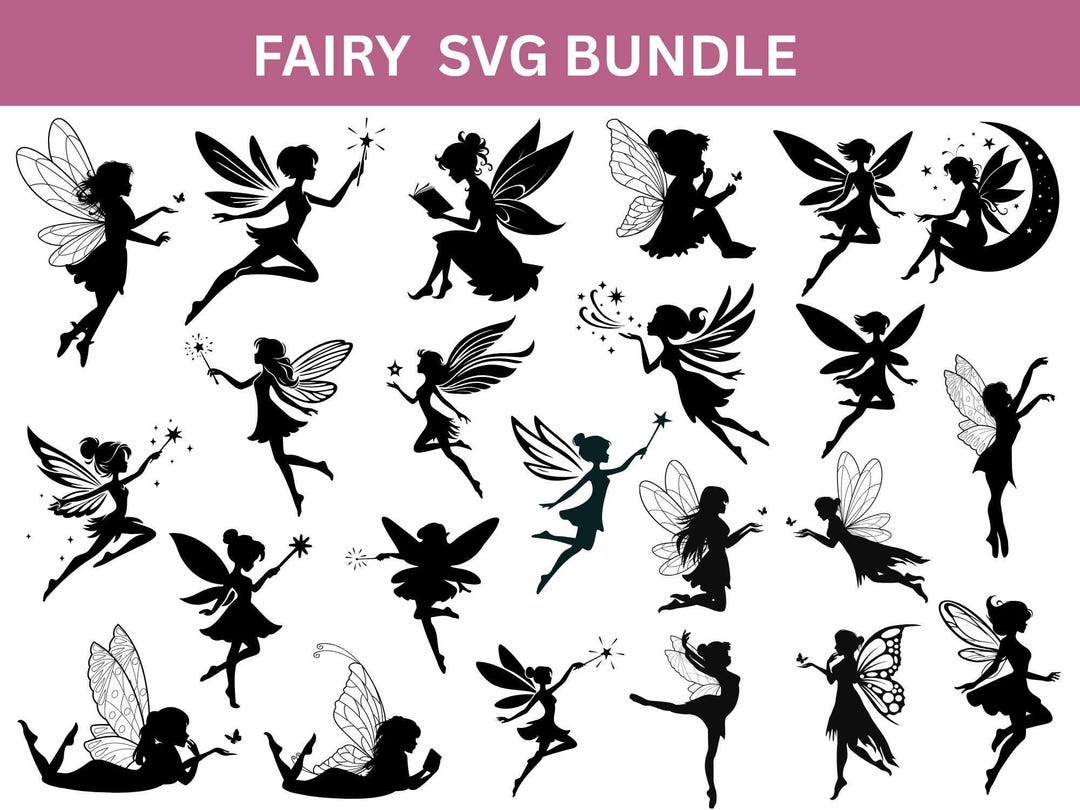 Fairy SVG PNG Design Bundle,magical Fantasy Art for Fairy Tale Lovers ...