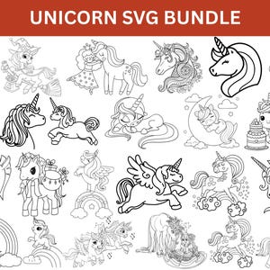 Unicorn Bundle Svg,Girls unicorns svg,file for Cricut and Silhouette,Unicorn Clipart,Unicorn SVG Cut Files for Cricut,Instant Download.