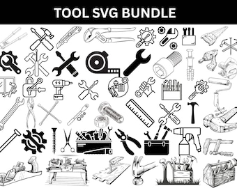 Tools SVG Bundle: Carpenter, Wrench, Toolbox Cut Files (Digital Download)