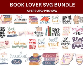 Book svg bundle,book lover files