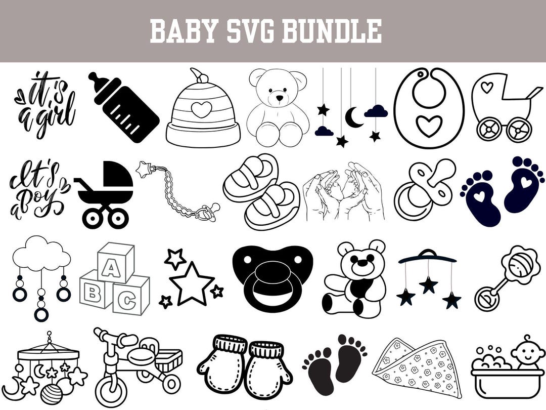 Baby SVG Bundle, Newborn Cut Files (png, Eps, Ai) - Etsy