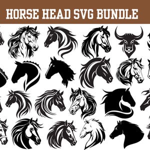 Pferdekopf SVG, Pferdeliebhaber svg, Pferd Bundle, Pferde-Designs, Pferd Vektor, Silhouette Tier, Pferdesilhouette, Tier Svg, Digital Download-Dateien