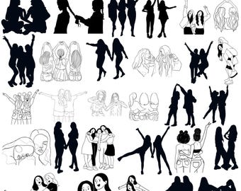 友達 SVG バンドル、友情クリップアート（デジタルダウンロード）