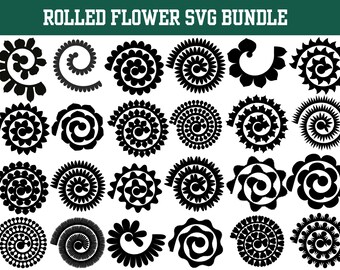 Paquete SVG de flores enrolladas: archivos de proyecto de Cricut (descarga digital)