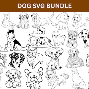 Dog Breeds Svg Bundle, Dog Head Svg, Dog Svg Bundle, Dog Mom Svg Bundle, Dog Outline Svg, Dog Clipart, Dog Silhouette File, Dog Cricut File