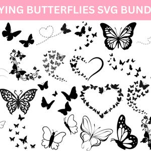 Flying Butterflies Svg Bundle, Flying Butterflies Clipart,Butterfly Swarm Svg,Butterfly SVG Layered,Instant Download,Digital download.