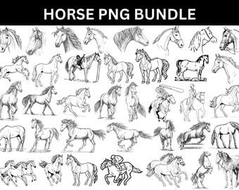 Paard SVG-bundel: vectorbestanden voor de Cricut, silhouet (digitale download)