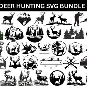 Deer hunting svg bundle,Hunting Life x30 BUNDLE Svg/Eps/Png/ai/Jpg,Hunting Svg,deer in forest svg  bundle, Hunting Cut Files For Cricut