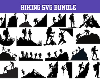 Hiking Adventure SVG Bundle: Forest Landscape, Mountain Scene (Digital Download Files)