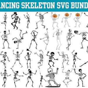 Dancing Skeleton SVG Bundle: Halloween Cricut, Silhouette (Digital Download)