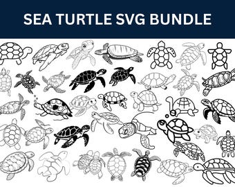 Sea Turtle SVG Bundle:Ocean Animal Designs - Cricut, Silhouette
