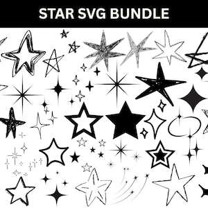 Stars SVG Bundle, Sparkle Stars SVG, Sparkles, Twinkle svg, Bright Stars, Sparkle Cut File, Digital File, Instant Download, Digital File.