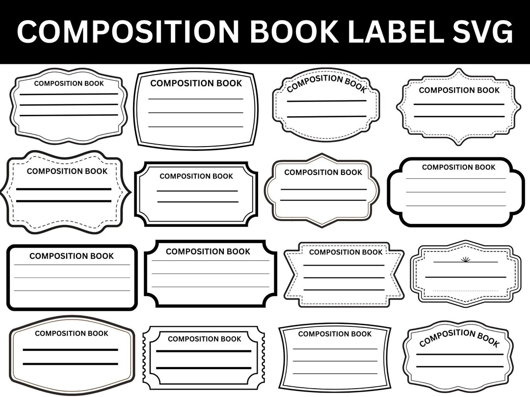 Composition Notebook Label SVG, Teacher Gift (digital Download) - Etsy