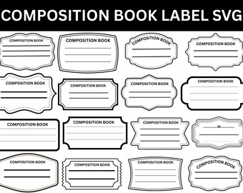 Composition Notebook Label SVG, Teacher Gift (Digital Download)