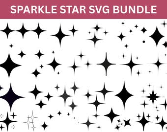 Sparkle Star SVG Bundle: Twinkle Star Clipart (Digital Download)