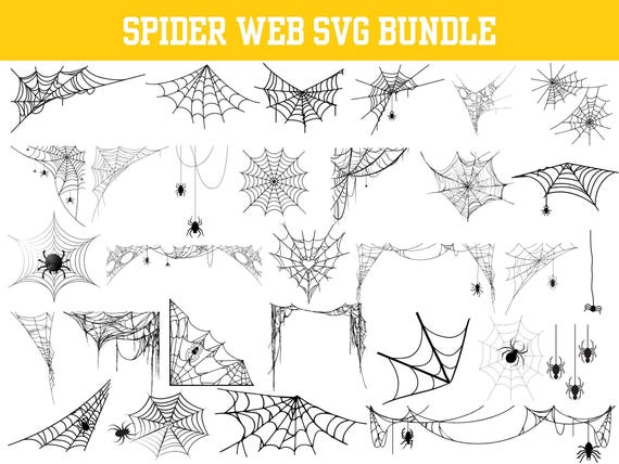 Spider Web SVG Bundle: Halloween Cut Files for Cricut (Digital Download