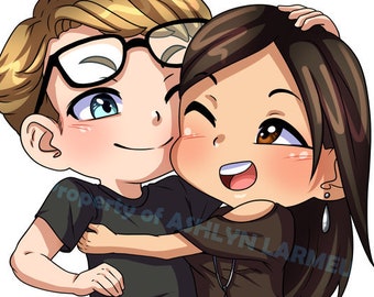 CUSTOM Chibi Couple Commission anime couple wedding anniversary caricature custom anime art portrait caricature save the date valentine