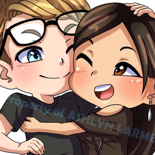 CUSTOM Chibi Couple Commission anime couple wedding anniversary caricature custom anime art portrait caricature save the date valentine