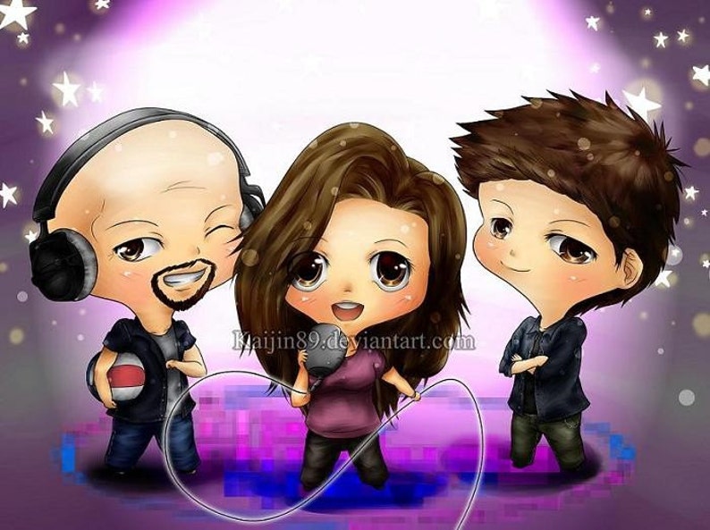 CUSTOM Chibi Family Portrait customized anime art portrait manga caricature digital image 3