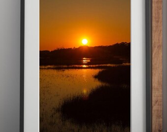Sunset Marsh Print | Oak Island, NC | Instant Digital Download | Nature Photography