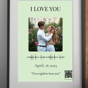 Personalized Gift Custom Soundwave Art Voice Message Gift QR Code – Couple Gift, Baby Shower Gift, Mom Gift, Dad Gift, Love Gift, Digital.