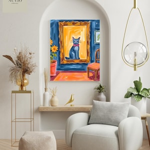 Van Gogh Cat digitale kunst aan de muur print I digitale download I Cat poster I Cat poster I 5 formaat optie I Digitale muurkunst I Cat cadeau I NuvioArt.