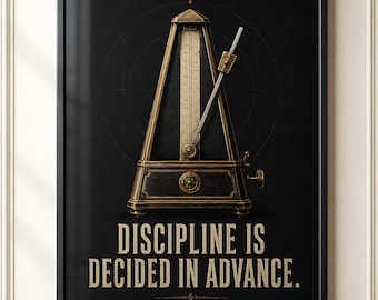 Discipline Poster, Motivational Office Wall Art for Entrepreneurs and Focused Workspaces