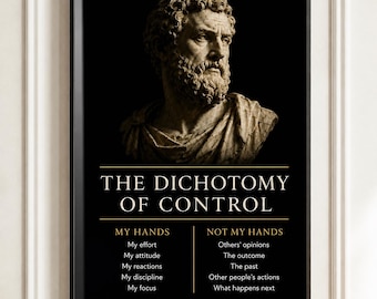 Marcus Aurelius Wall Art, Stoic Dichotomy of Control Poster