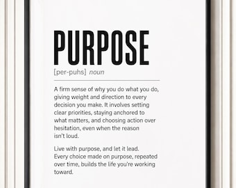 Purpose Motivational Wall Art, Graduation Gift for Office or Gym