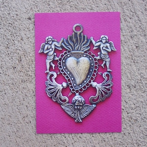 Lotto di 12 cartoline illustrate Milagro Sacro Cuore con angeli