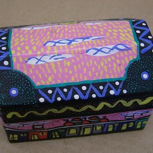 Painted Folk Art Wooden Jewelry Box - Anita Gomez - Oaxaca, Mexico