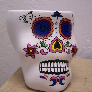 Day of the Dead Clay Skull Candleholder Sugar Skull