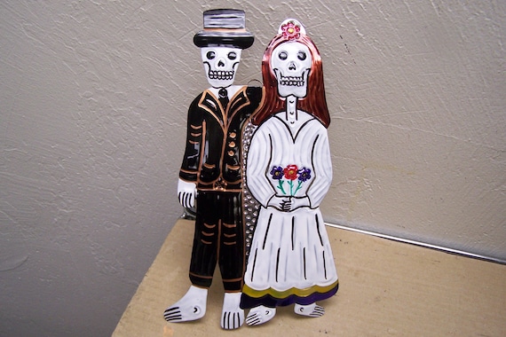 Bride & Groom Figurines Dia de los Muertos Catrina y Catrin Day of the Dead 