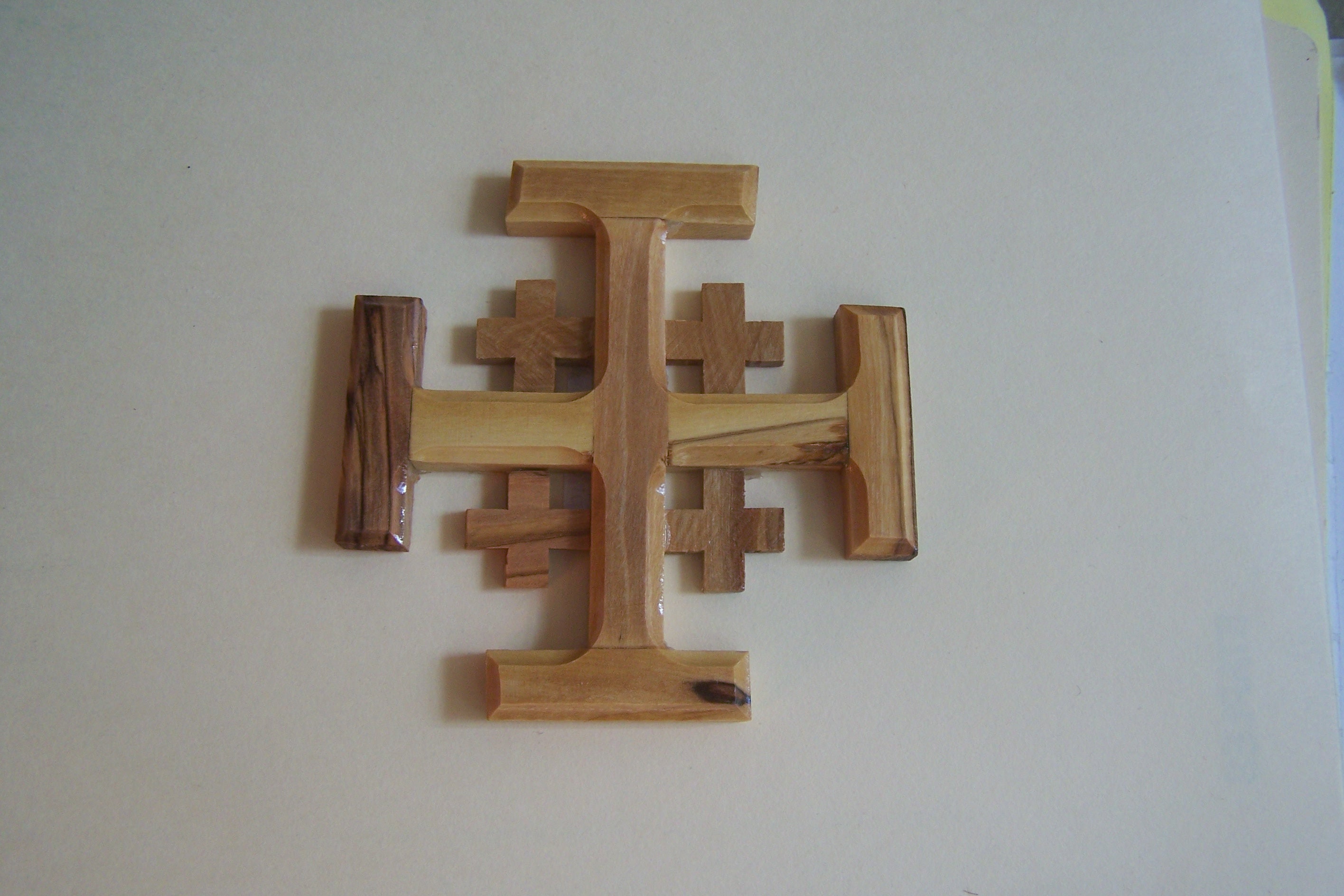 Holy Land Olive Wood Jerusalem Cross - Bethlehem