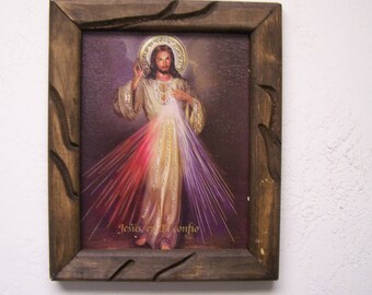 9.5" x 12" Framed Giclee Print - Jesus, Divine Mercy - Mexico